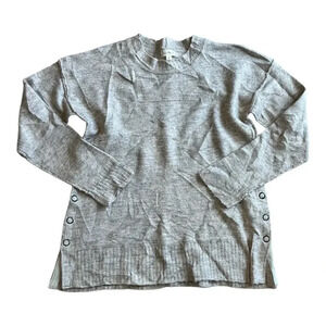 Hem & Thread Oatmeal Beige Side Snap Sweater S